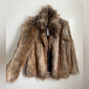 NWT BEBE faux fur coat M